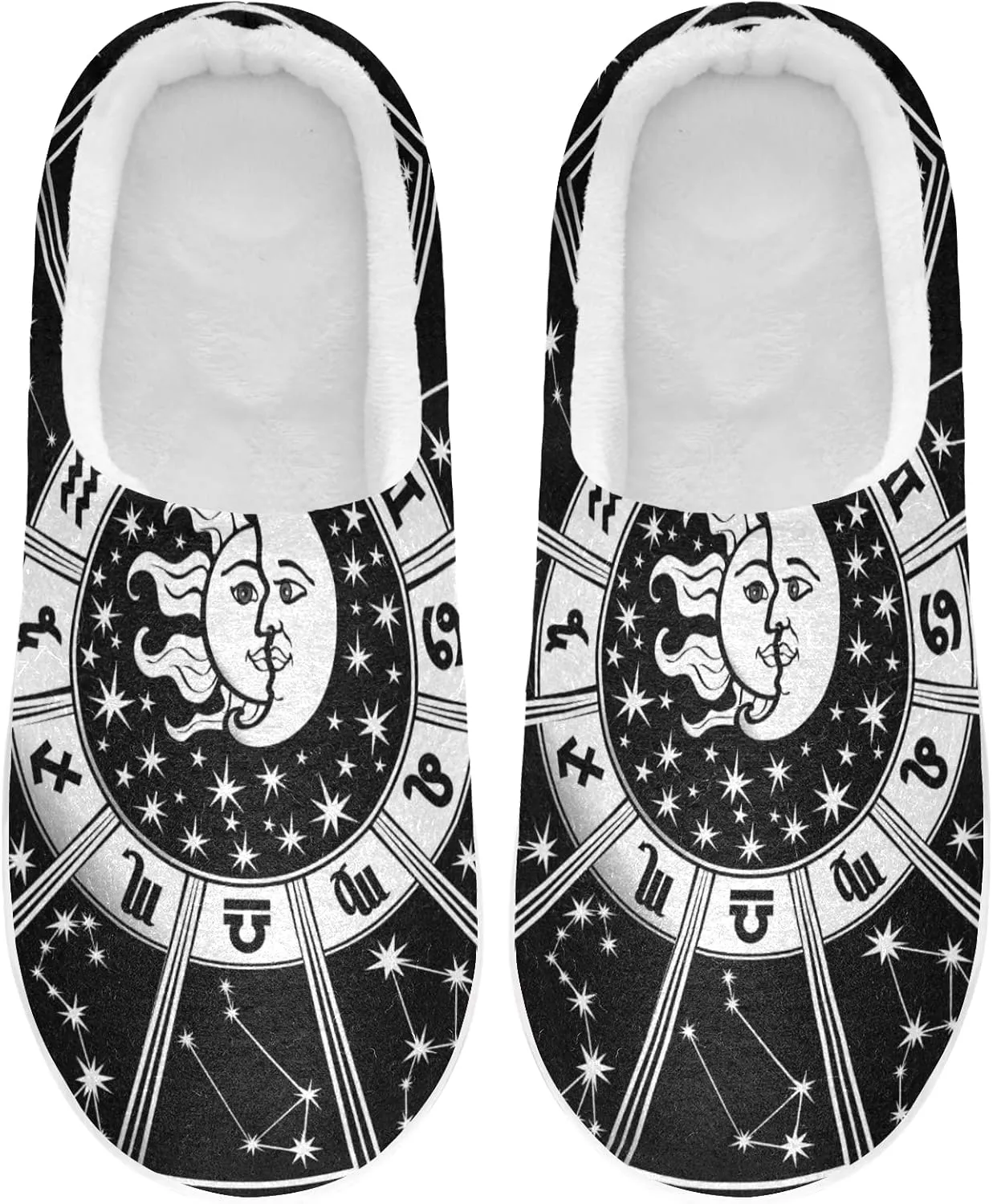 Unisex Memory Foam House Slippers Non-Skid Soft Warm Sole Coral Fleece Slip-on Closed Toe Hand Free Shoes for Bedroom Travel 6-17