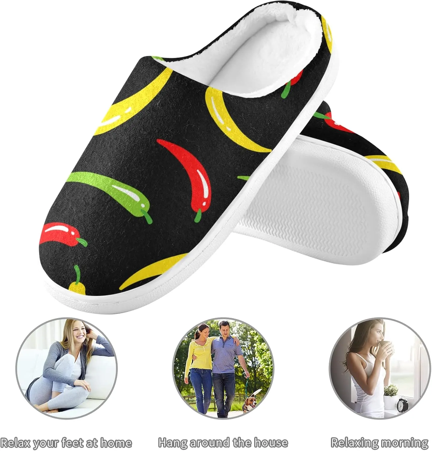 Unisex Memory Foam House Slippers Non-Skid Soft Warm Sole Coral Fleece Slip-on Closed Toe Hand Free Shoes for Bedroom Travel 6-17