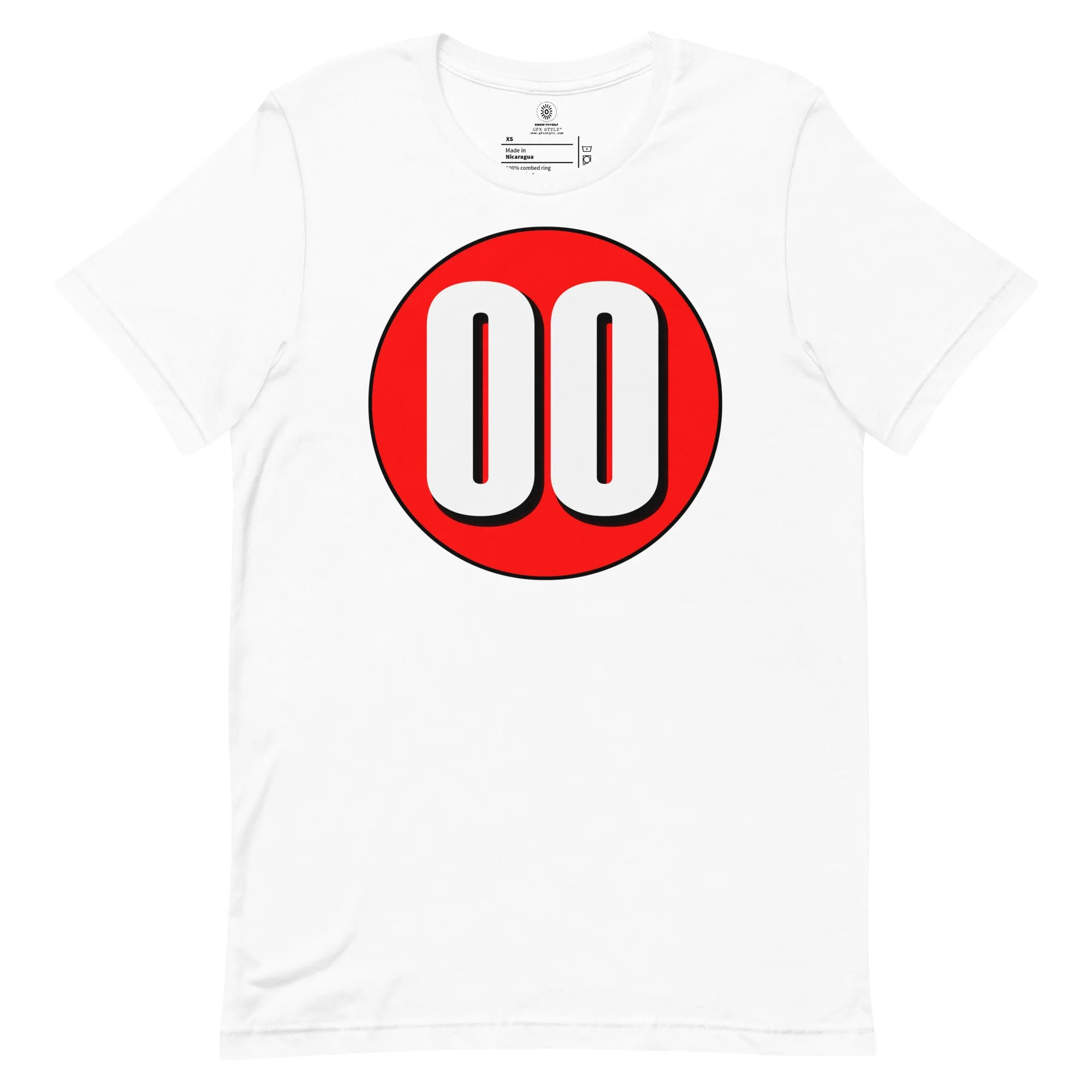 Unisex t-shirt: White on Red 00