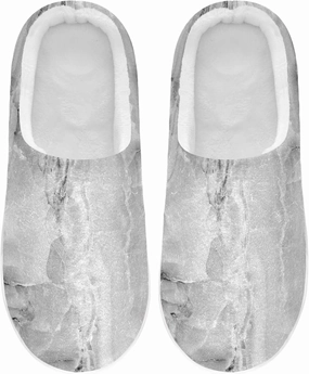Unisex Memory Foam House Slippers Non-Skid Soft Warm Sole Coral Fleece Slip-on Closed Toe Hand Free Shoes for Bedroom Travel 6-17