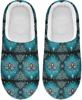 Unisex Memory Foam House Slippers Non-Skid Soft Warm Sole Coral Fleece Slip-on Closed Toe Hand Free Shoes for Bedroom Travel 6-17