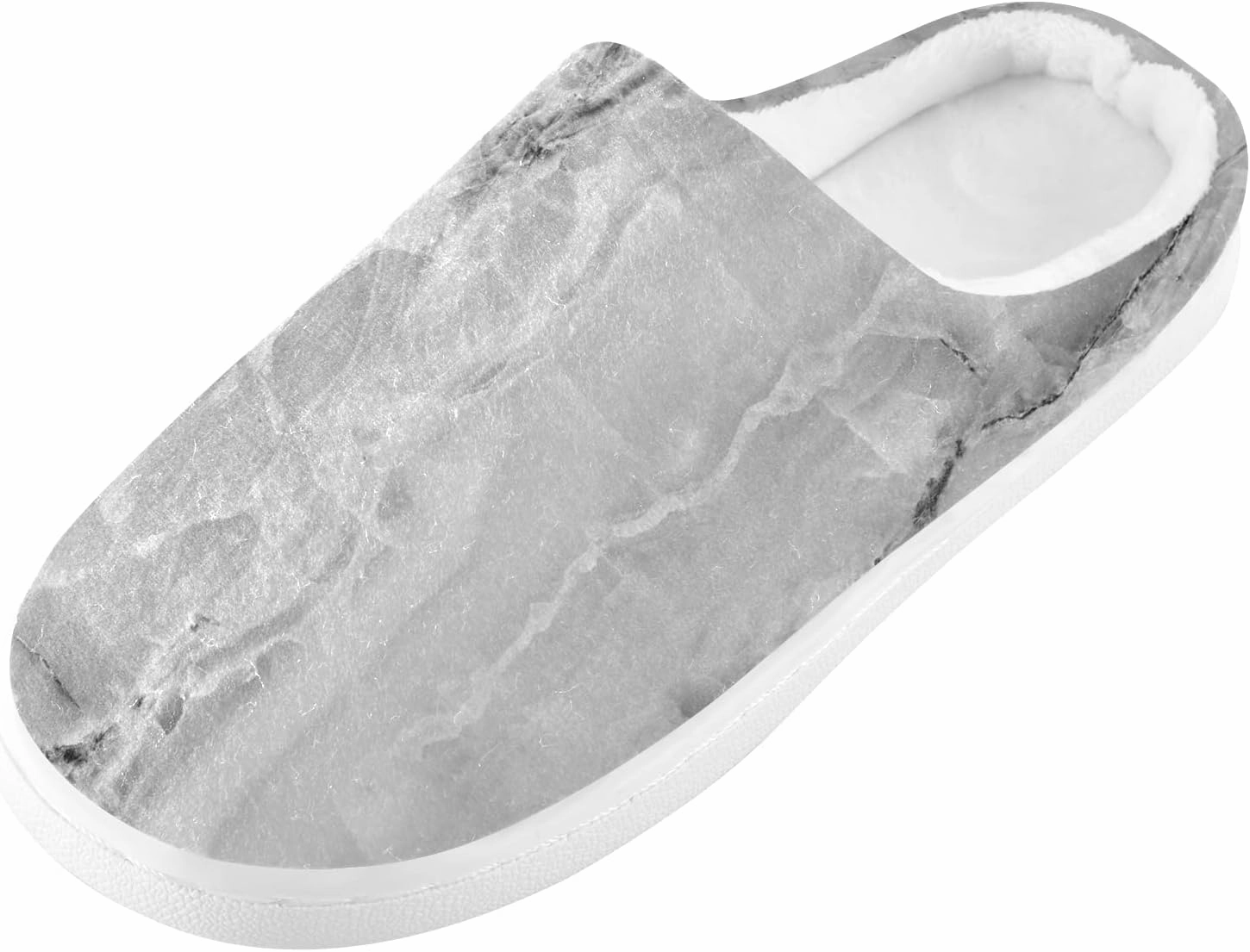 Unisex Memory Foam House Slippers Non-Skid Soft Warm Sole Coral Fleece Slip-on Closed Toe Hand Free Shoes for Bedroom Travel 6-17