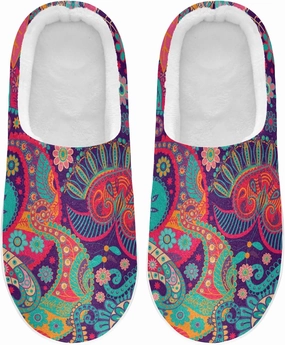 Unisex Memory Foam House Slippers Non-Skid Soft Warm Sole Coral Fleece Slip-on Closed Toe Hand Free Shoes for Bedroom Travel 6-17