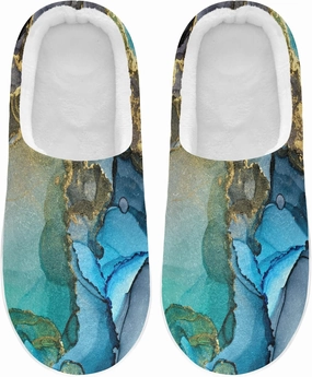 Unisex Memory Foam House Slippers Non-Skid Soft Warm Sole Coral Fleece Slip-on Closed Toe Hand Free Shoes for Bedroom Travel 6-17