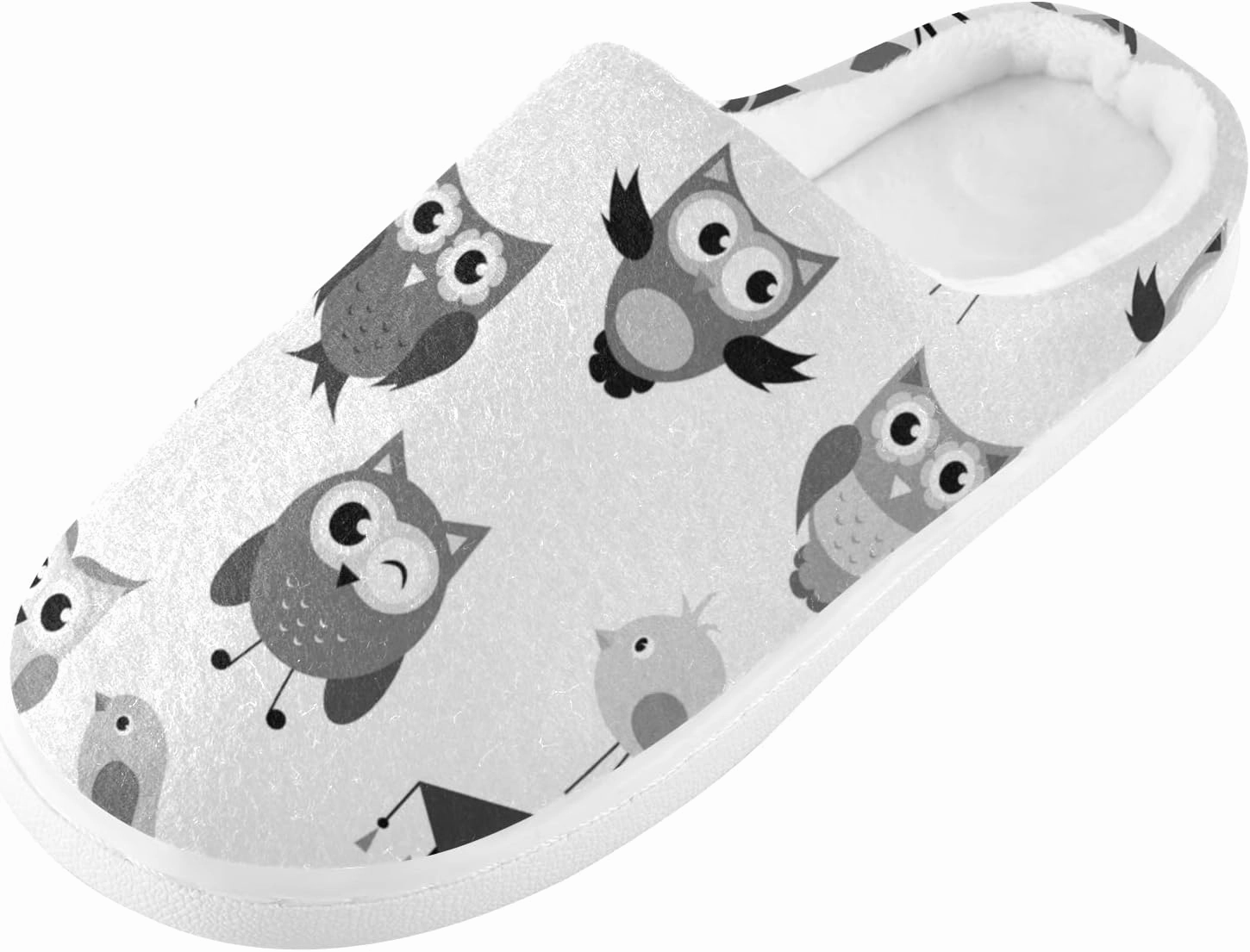 Unisex Memory Foam House Slippers Non-Skid Soft Warm Sole Coral Fleece Slip-on Closed Toe Hand Free Shoes for Bedroom Travel 6-17