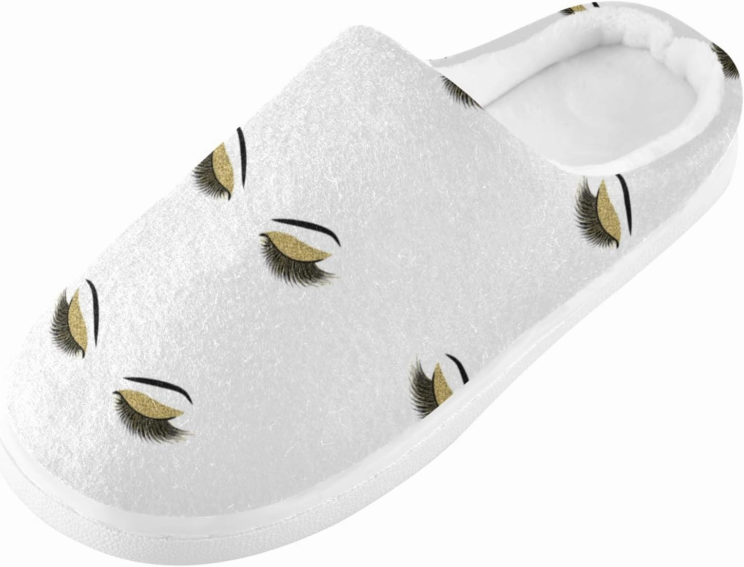 Unisex Memory Foam House Slippers Non-Skid Soft Warm Sole Coral Fleece Slip-on Closed Toe Hand Free Shoes for Bedroom Travel 6-17