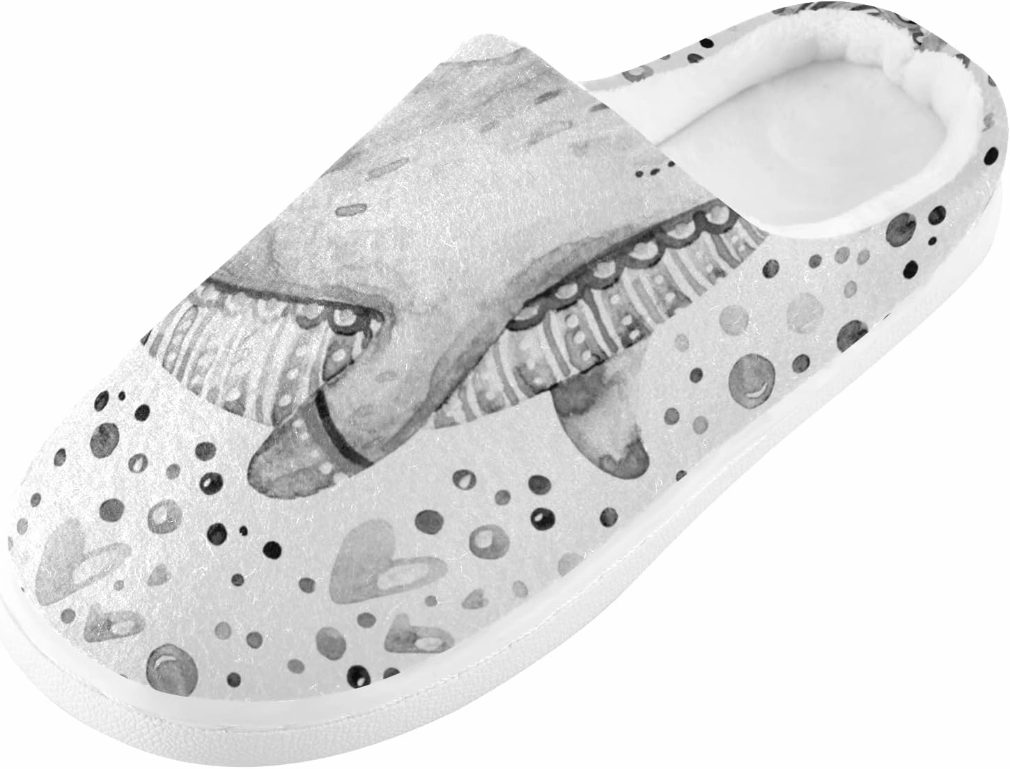 Unisex Memory Foam House Slippers Non-Skid Soft Warm Sole Coral Fleece Slip-on Closed Toe Hand Free Shoes for Bedroom Travel 6-17