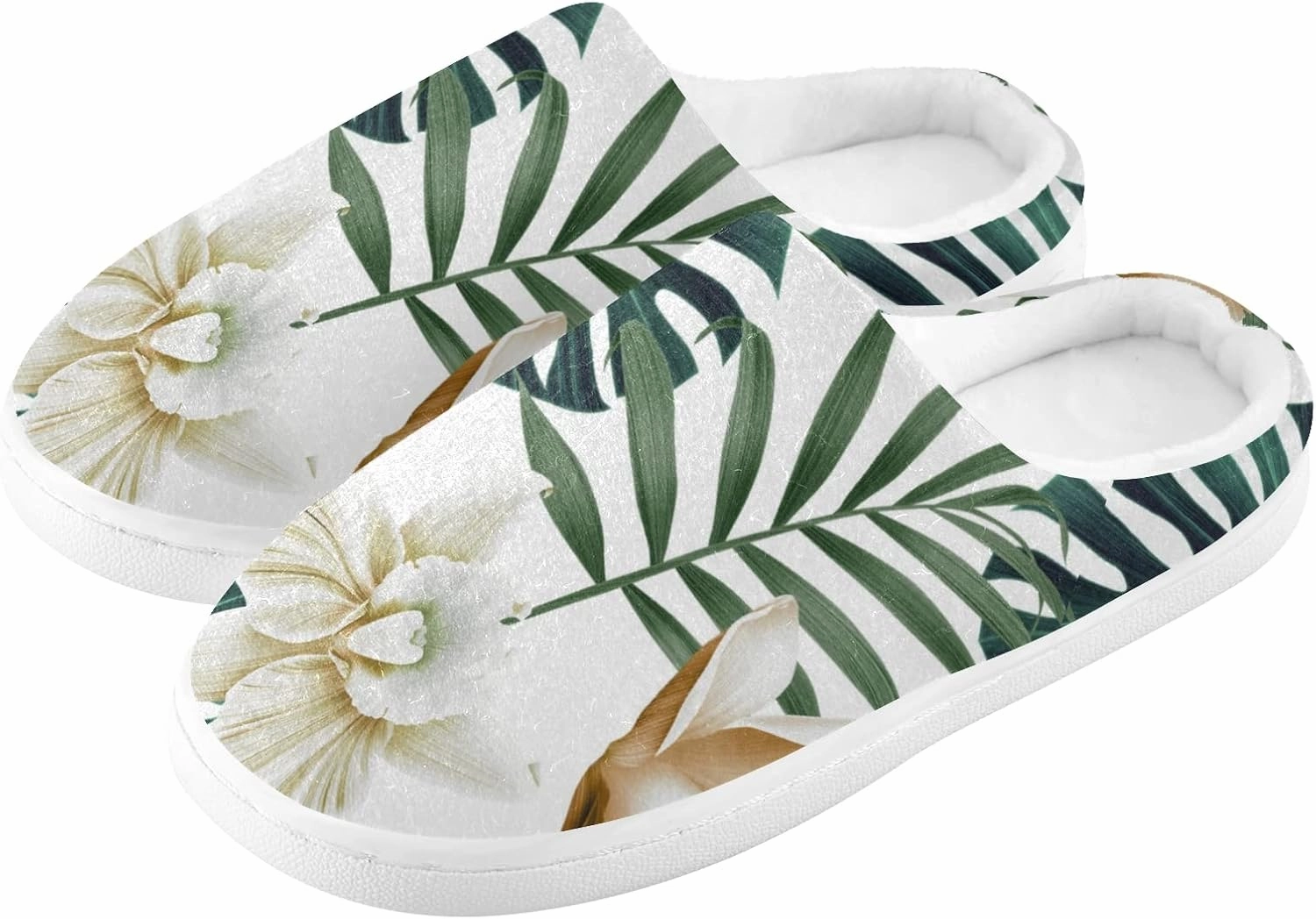 Unisex Memory Foam House Slippers Non-Skid Soft Warm Sole Coral Fleece Slip-on Closed Toe Hand Free Shoes for Bedroom Travel 6-17