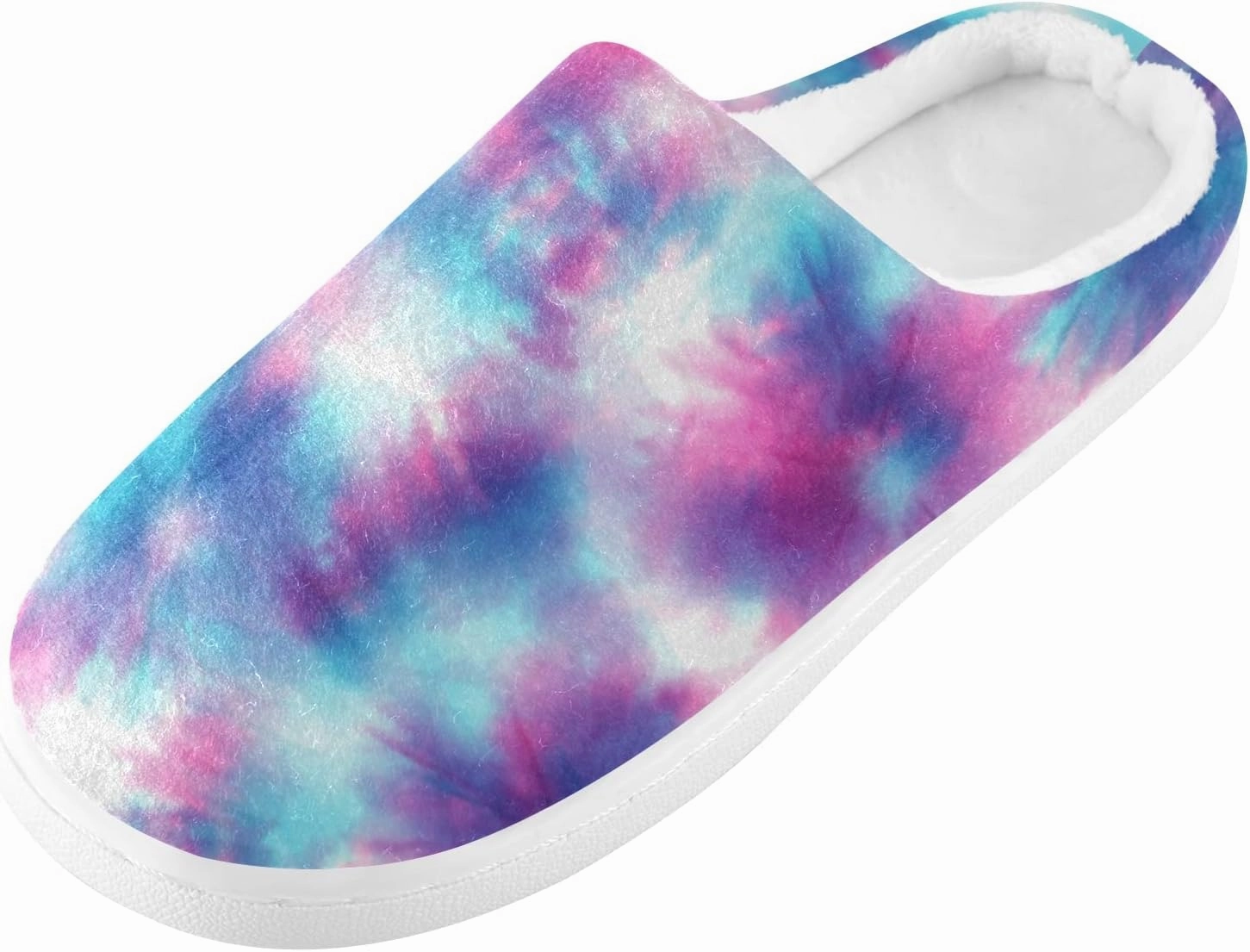 Unisex Memory Foam House Slippers Non-Skid Soft Warm Sole Coral Fleece Slip-on Closed Toe Hand Free Shoes for Bedroom Travel 6-17