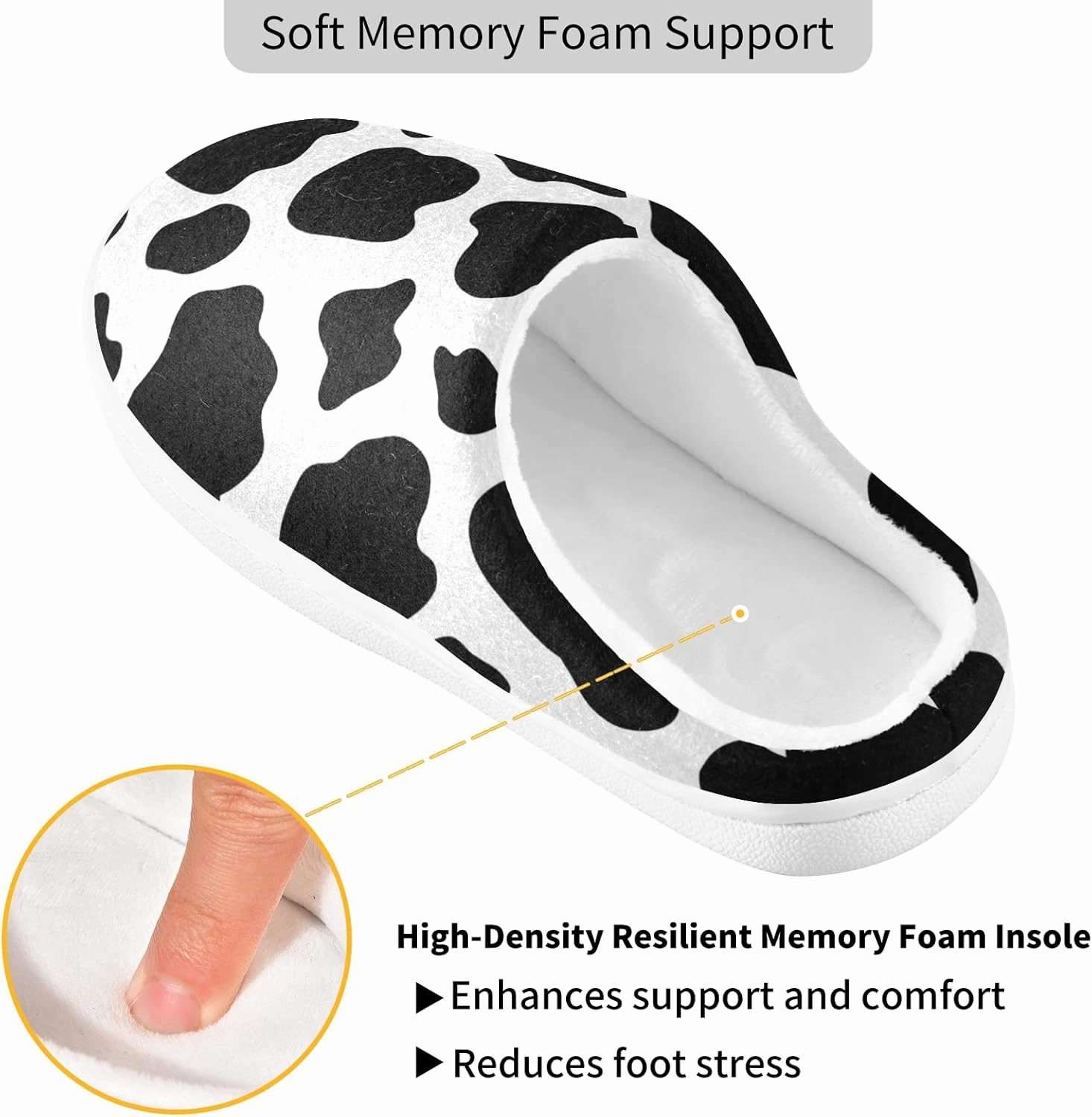 Unisex Memory Foam House Slippers Non-Skid Soft Warm Sole Coral Fleece Slip-on Closed Toe Hand Free Shoes for Bedroom Travel 6-17