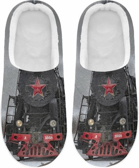 Unisex Memory Foam House Slippers Non-Skid Soft Warm Sole Coral Fleece Slip-on Closed Toe Hand Free Shoes for Bedroom Travel 6-17