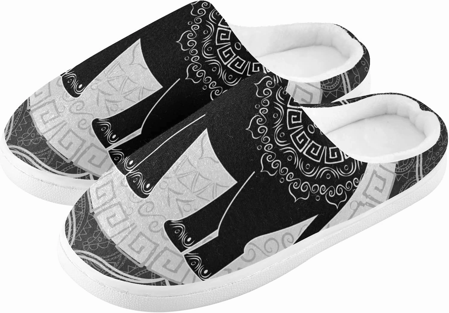 Unisex Memory Foam House Slippers Non-Skid Soft Warm Sole Coral Fleece Slip-on Closed Toe Hand Free Shoes for Bedroom Travel 6-17