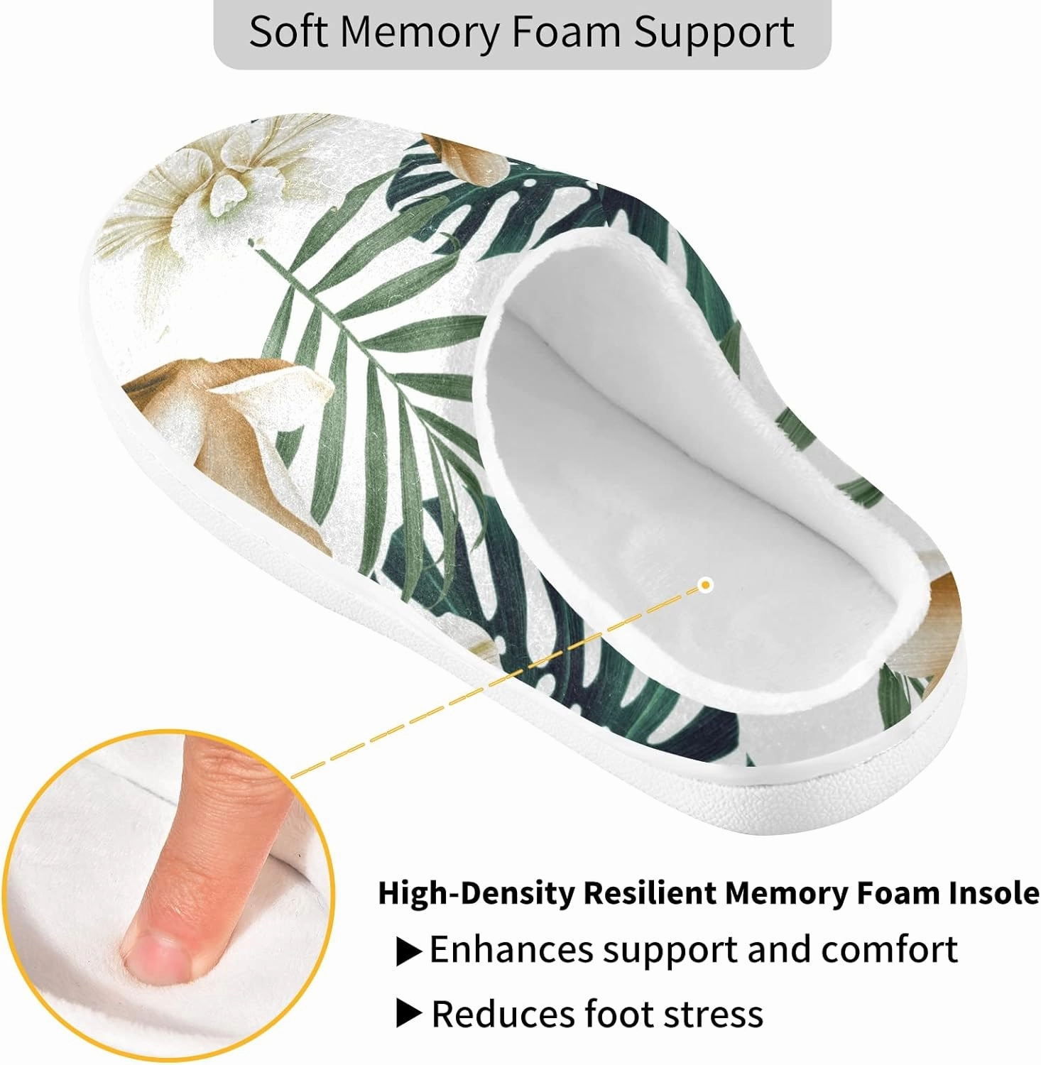 Unisex Memory Foam House Slippers Non-Skid Soft Warm Sole Coral Fleece Slip-on Closed Toe Hand Free Shoes for Bedroom Travel 6-17