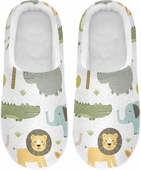 Unisex Memory Foam House Slippers Non-Skid Soft Warm Sole Coral Fleece Slip-on Closed Toe Hand Free Shoes for Bedroom Travel 6-17