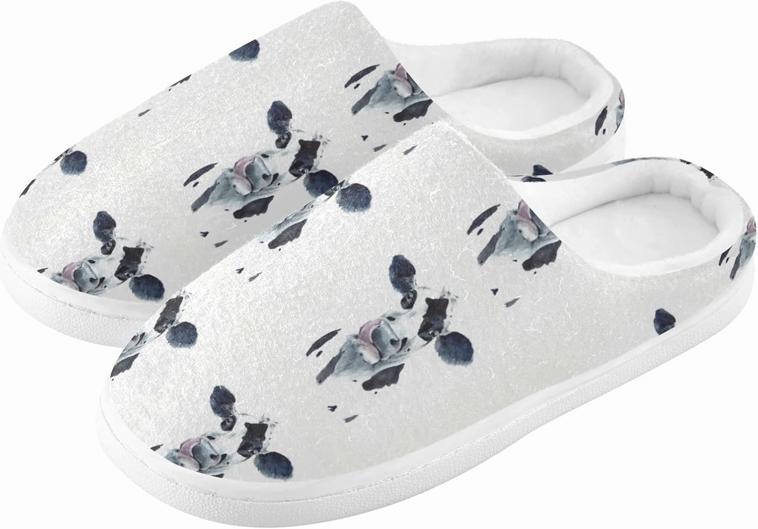 Unisex Memory Foam House Slippers Non-Skid Soft Warm Sole Coral Fleece Slip-on Closed Toe Hand Free Shoes for Bedroom Travel 6-17
