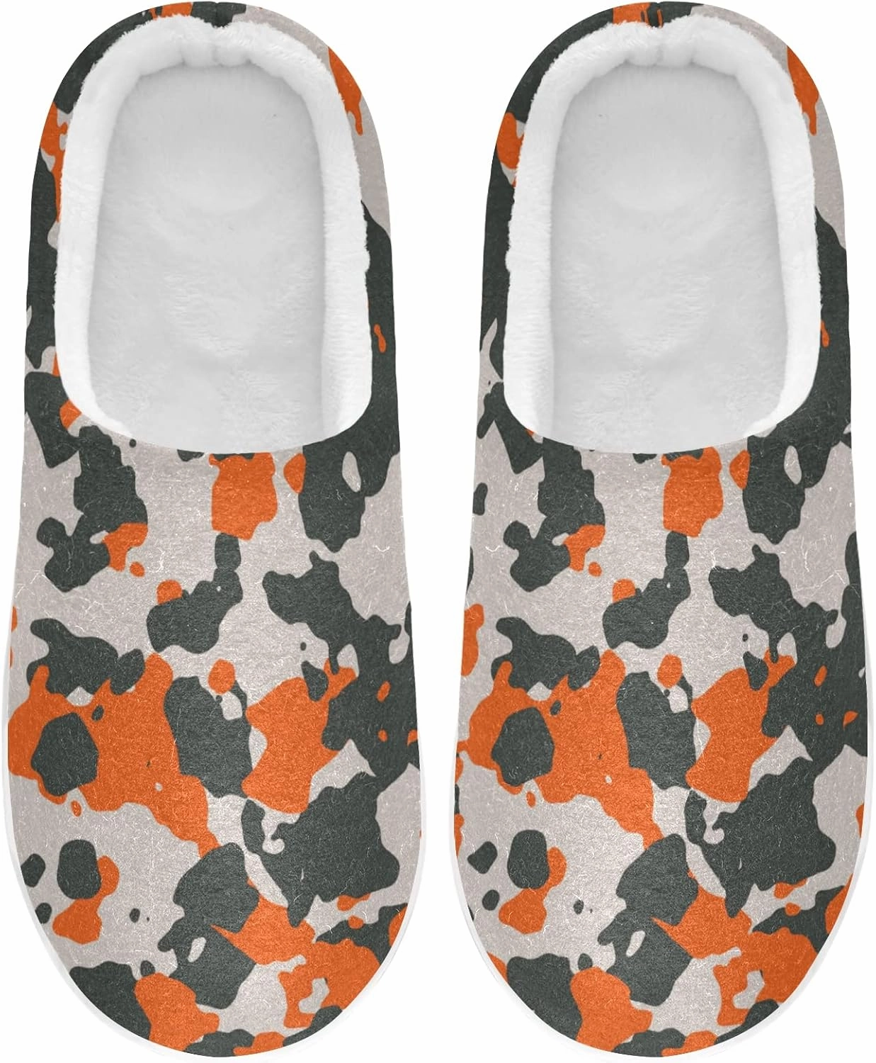 Unisex Memory Foam House Slippers Non-Skid Soft Warm Sole Coral Fleece Slip-on Closed Toe Hand Free Shoes for Bedroom Travel 6-17