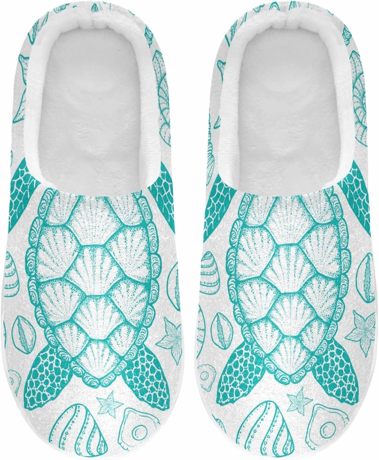 Unisex Memory Foam House Slippers Non-Skid Soft Warm Sole Coral Fleece Slip-on Closed Toe Hand Free Shoes for Bedroom Travel 6-17
