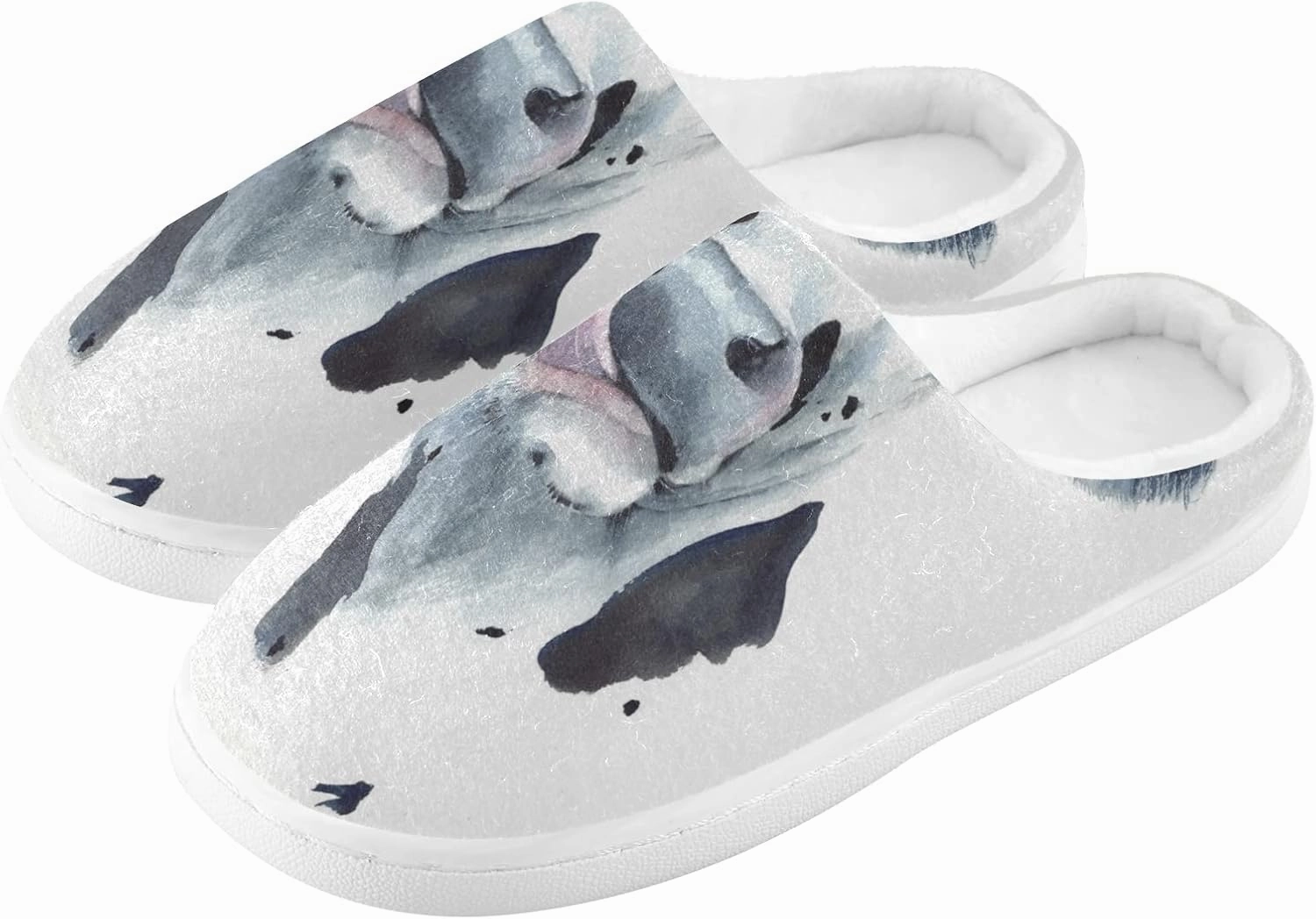Unisex Memory Foam House Slippers Non-Skid Soft Warm Sole Coral Fleece Slip-on Closed Toe Hand Free Shoes for Bedroom Travel 6-17