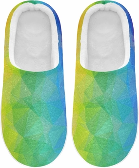Unisex Memory Foam House Slippers Non-Skid Soft Warm Sole Coral Fleece Slip-on Closed Toe Hand Free Shoes for Bedroom Travel 6-17