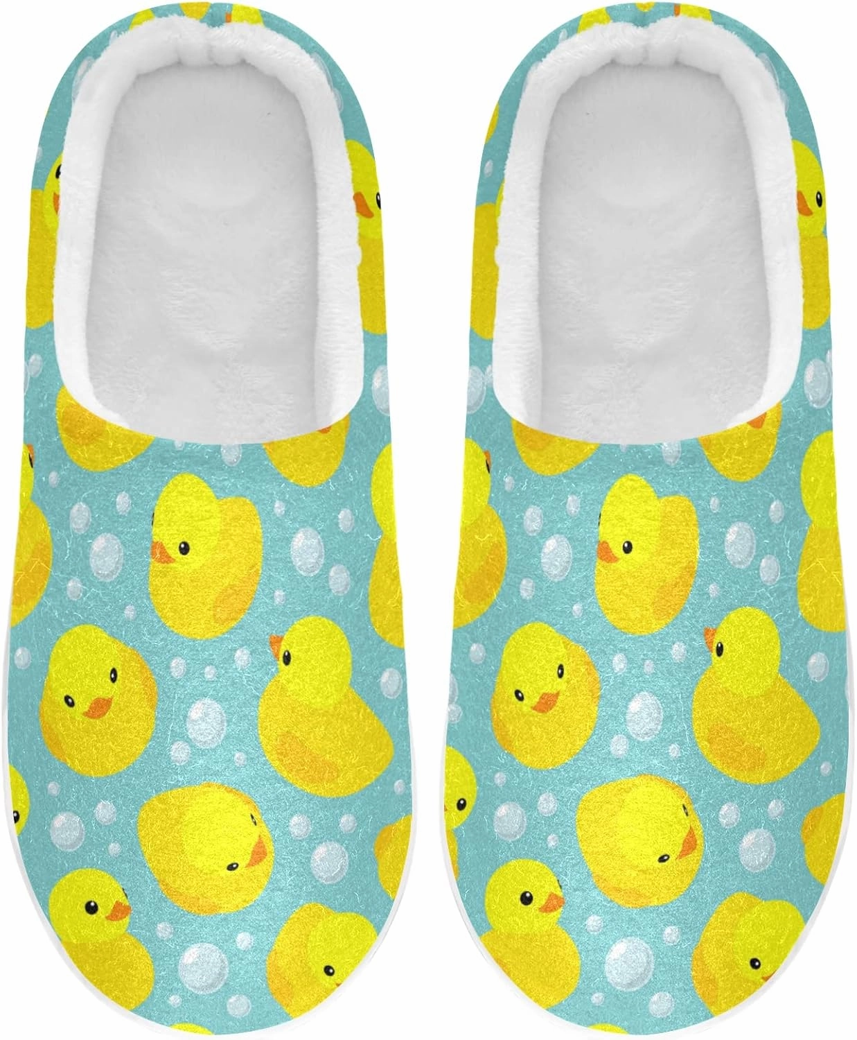 Unisex Memory Foam House Slippers Non-Skid Soft Warm Sole Coral Fleece Slip-on Closed Toe Hand Free Shoes for Bedroom Travel 6-17