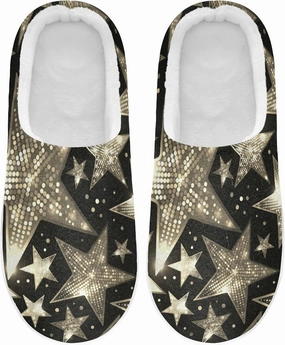 Unisex Memory Foam House Slippers Non-Skid Soft Warm Sole Coral Fleece Slip-on Closed Toe Hand Free Shoes for Bedroom Travel 6-17