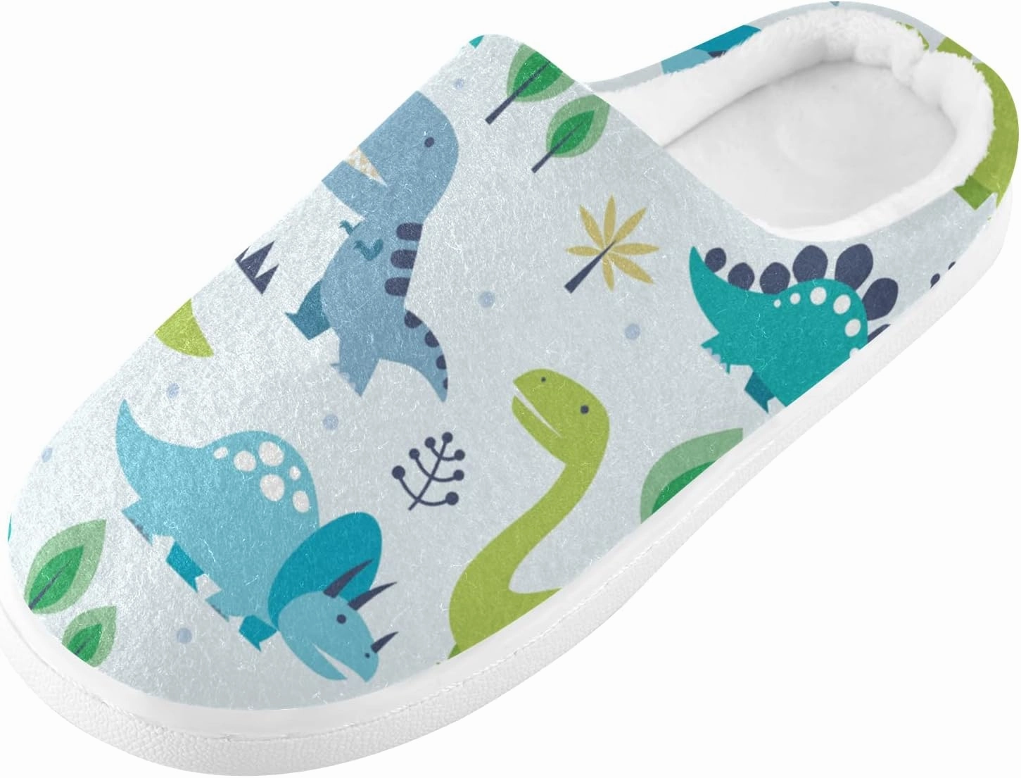 Unisex Memory Foam House Slippers Non-Skid Soft Warm Sole Coral Fleece Slip-on Closed Toe Hand Free Shoes for Bedroom Travel 6-17
