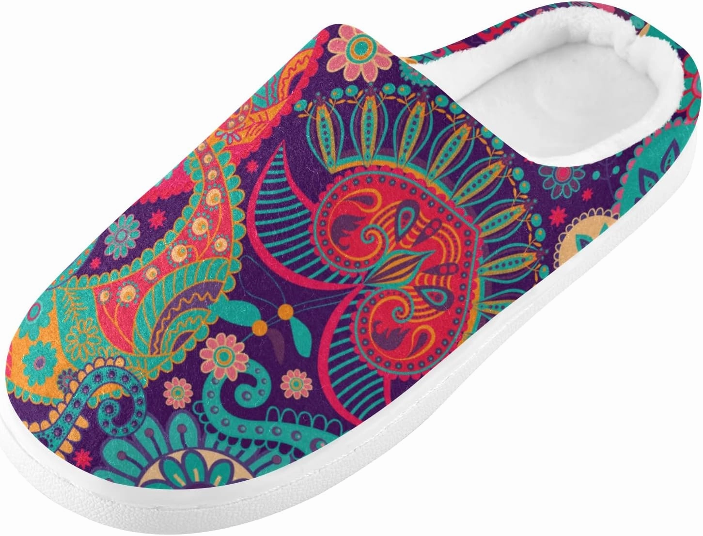 Unisex Memory Foam House Slippers Non-Skid Soft Warm Sole Coral Fleece Slip-on Closed Toe Hand Free Shoes for Bedroom Travel 6-17