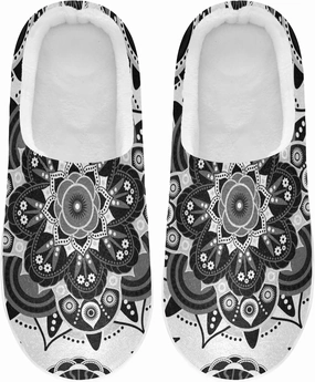 Unisex Memory Foam House Slippers Non-Skid Soft Warm Sole Coral Fleece Slip-on Closed Toe Hand Free Shoes for Bedroom Travel 6-17