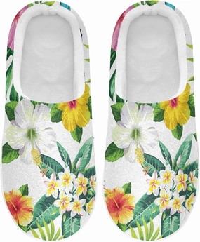Unisex Memory Foam House Slippers Non-Skid Soft Warm Sole Coral Fleece Slip-on Closed Toe Hand Free Shoes for Bedroom Travel 6-17