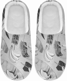 Unisex Memory Foam House Slippers Non-Skid Soft Warm Sole Coral Fleece Slip-on Closed Toe Hand Free Shoes for Bedroom Travel 6-17