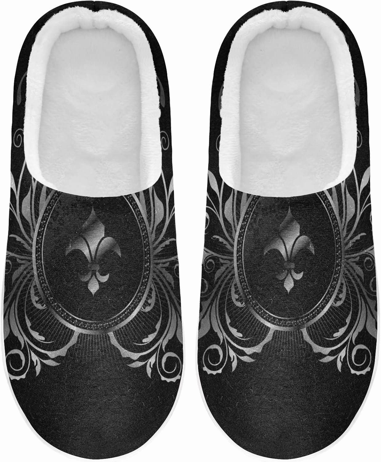 Unisex Memory Foam House Slippers Non-Skid Soft Warm Sole Coral Fleece Slip-on Closed Toe Hand Free Shoes for Bedroom Travel 6-17