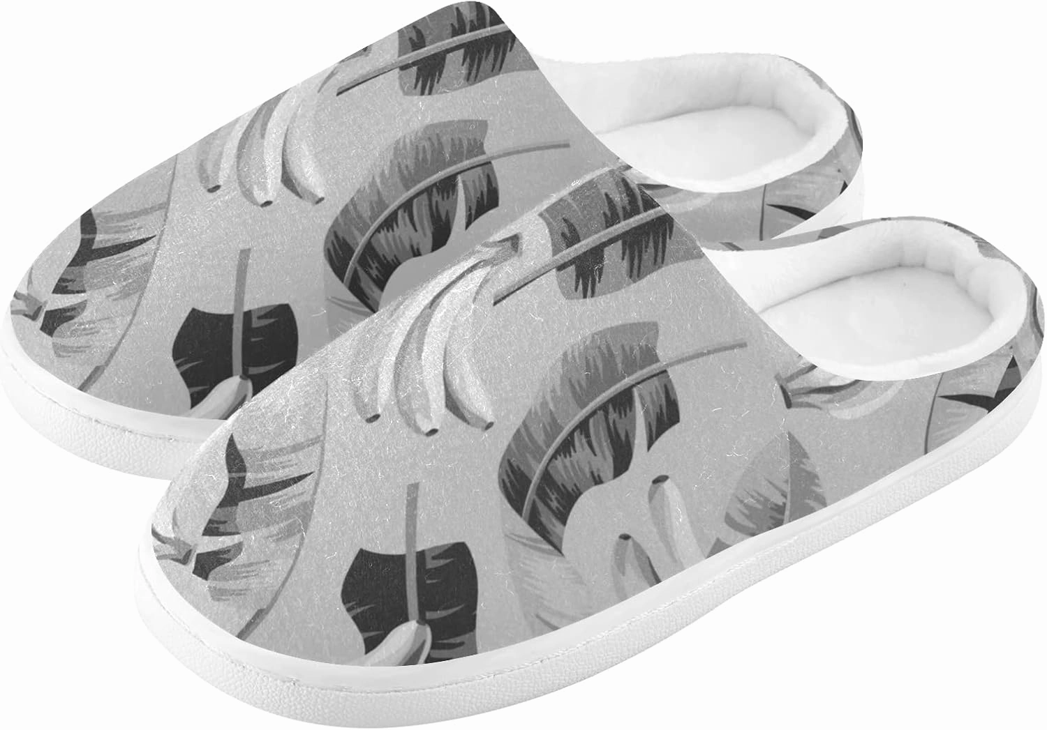 Unisex Memory Foam House Slippers Non-Skid Soft Warm Sole Coral Fleece Slip-on Closed Toe Hand Free Shoes for Bedroom Travel 6-17