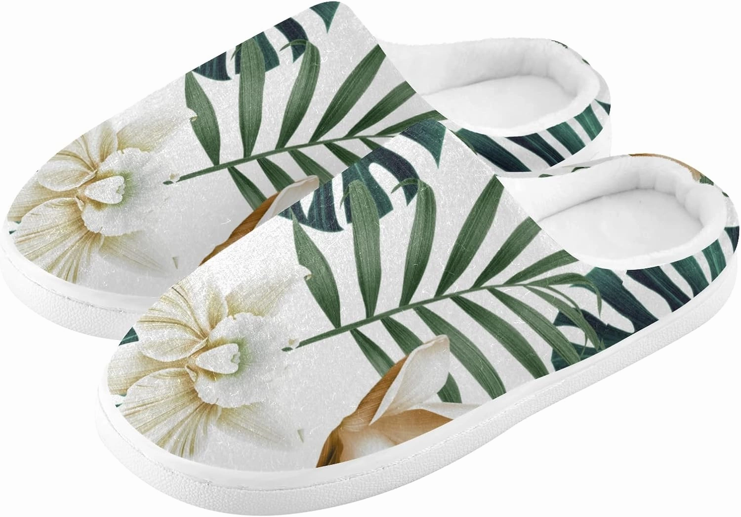 Unisex Memory Foam House Slippers Non-Skid Soft Warm Sole Coral Fleece Slip-on Closed Toe Hand Free Shoes for Bedroom Travel 6-17