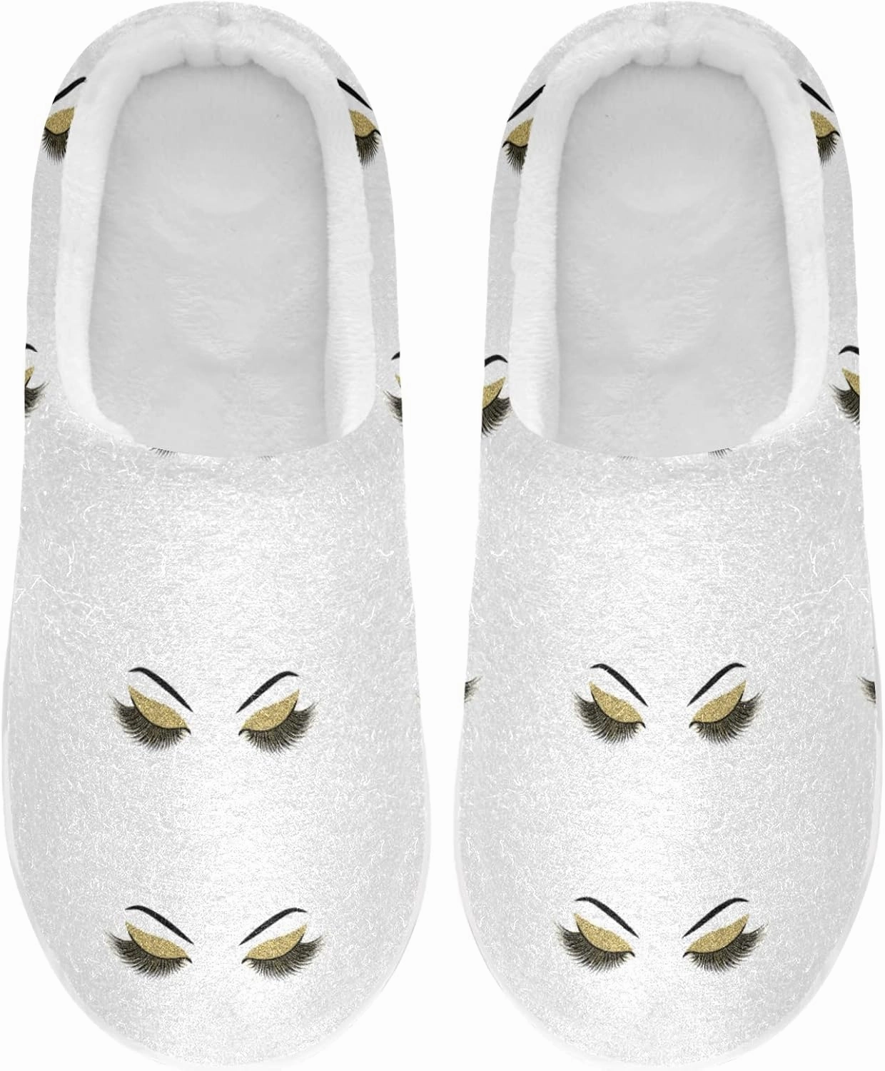 Unisex Memory Foam House Slippers Non-Skid Soft Warm Sole Coral Fleece Slip-on Closed Toe Hand Free Shoes for Bedroom Travel 6-17