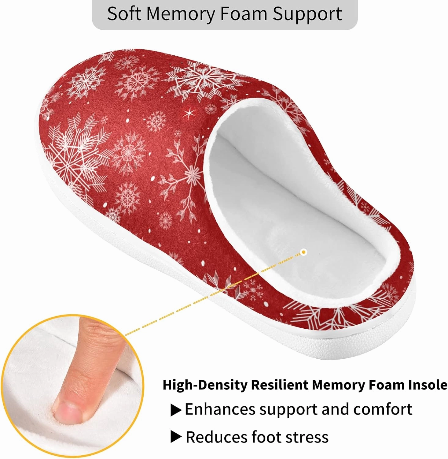 Unisex Memory Foam House Slippers Non-Skid Soft Warm Sole Coral Fleece Slip-on Closed Toe Hand Free Shoes for Bedroom Travel 6-17