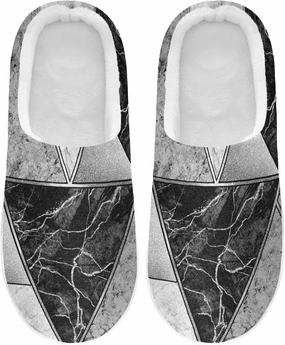 Unisex Memory Foam House Slippers Non-Skid Soft Warm Sole Coral Fleece Slip-on Closed Toe Hand Free Shoes for Bedroom Travel 6-17