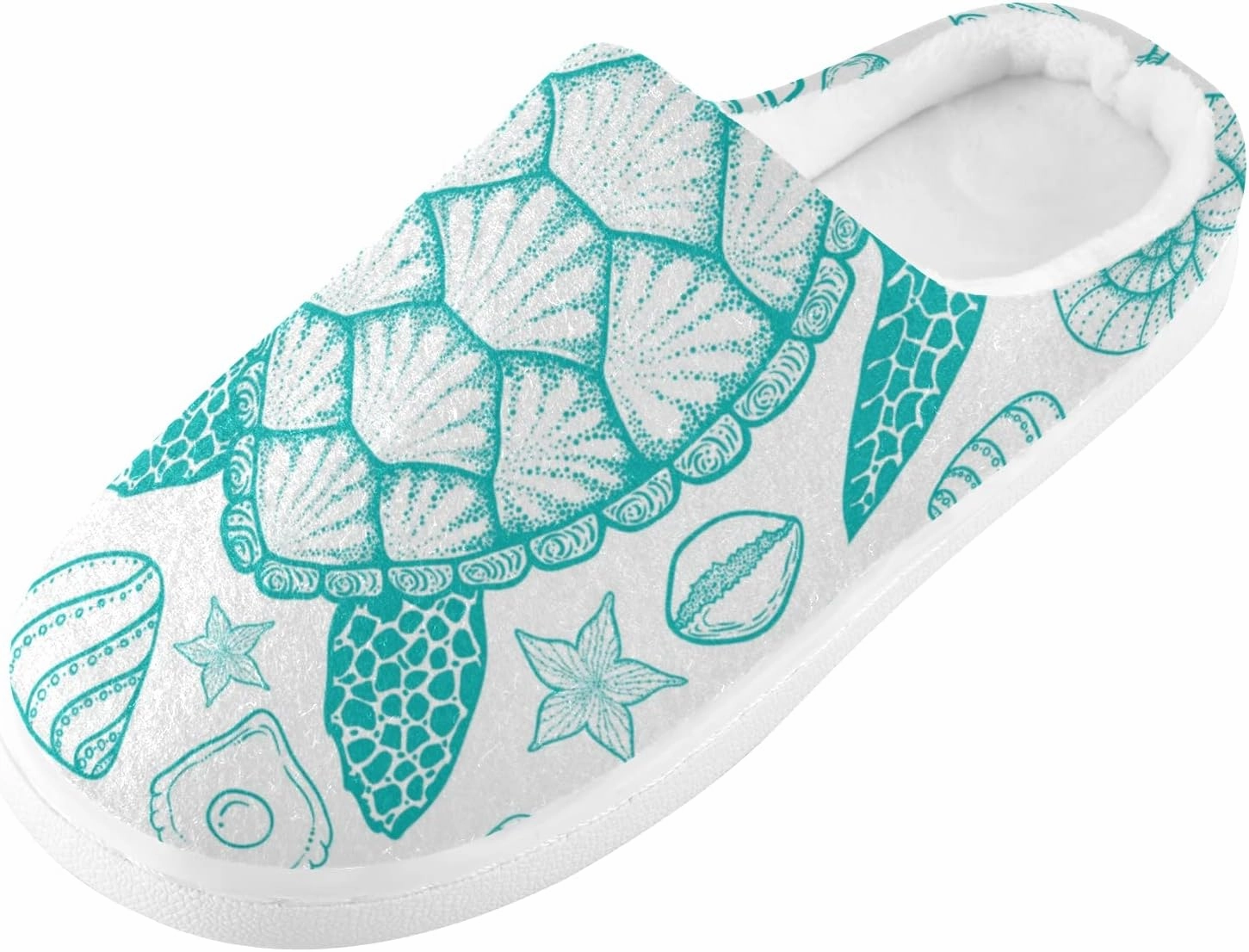 Unisex Memory Foam House Slippers Non-Skid Soft Warm Sole Coral Fleece Slip-on Closed Toe Hand Free Shoes for Bedroom Travel 6-17
