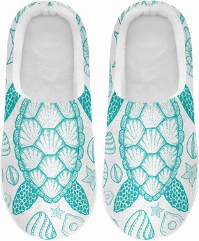 Unisex Memory Foam House Slippers Non-Skid Soft Warm Sole Coral Fleece Slip-on Closed Toe Hand Free Shoes for Bedroom Travel 6-17