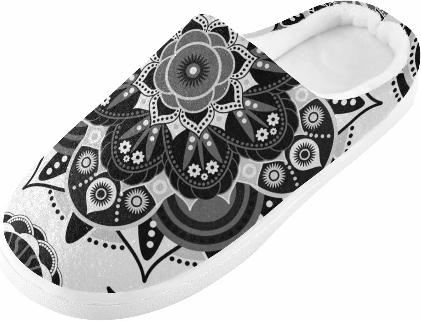 Unisex Memory Foam House Slippers Non-Skid Soft Warm Sole Coral Fleece Slip-on Closed Toe Hand Free Shoes for Bedroom Travel 6-17