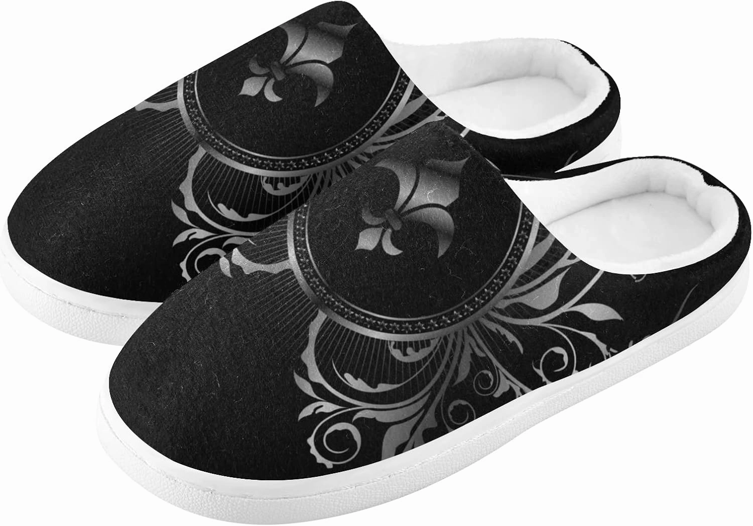 Unisex Memory Foam House Slippers Non-Skid Soft Warm Sole Coral Fleece Slip-on Closed Toe Hand Free Shoes for Bedroom Travel 6-17