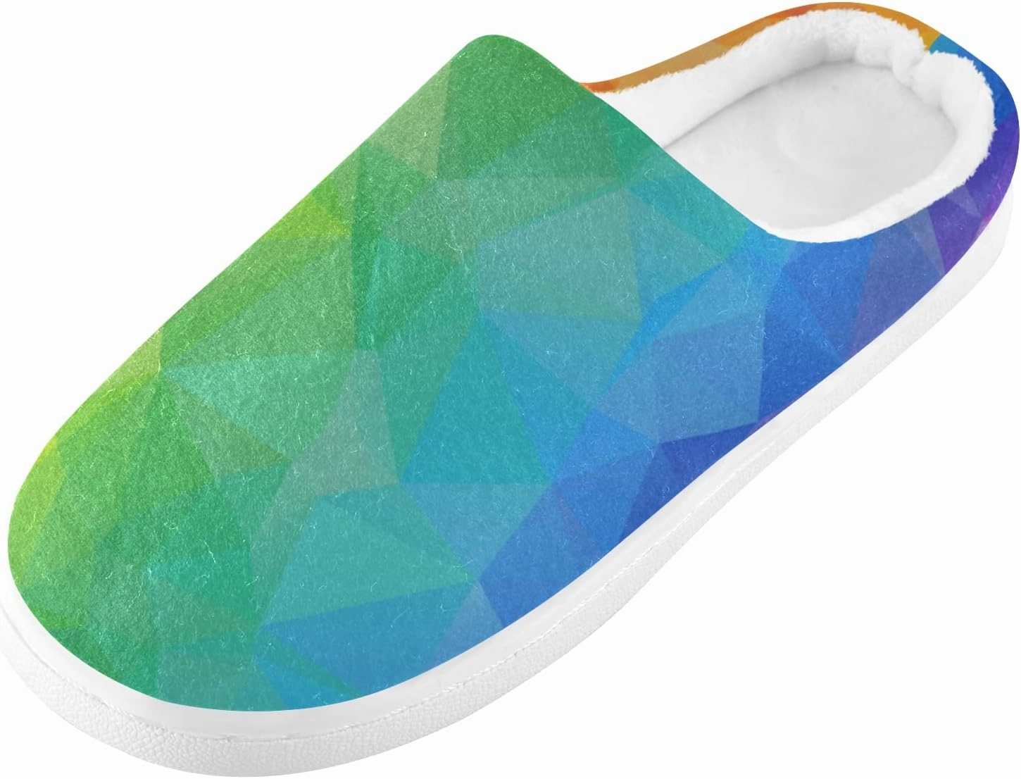 Unisex Memory Foam House Slippers Non-Skid Soft Warm Sole Coral Fleece Slip-on Closed Toe Hand Free Shoes for Bedroom Travel 6-17