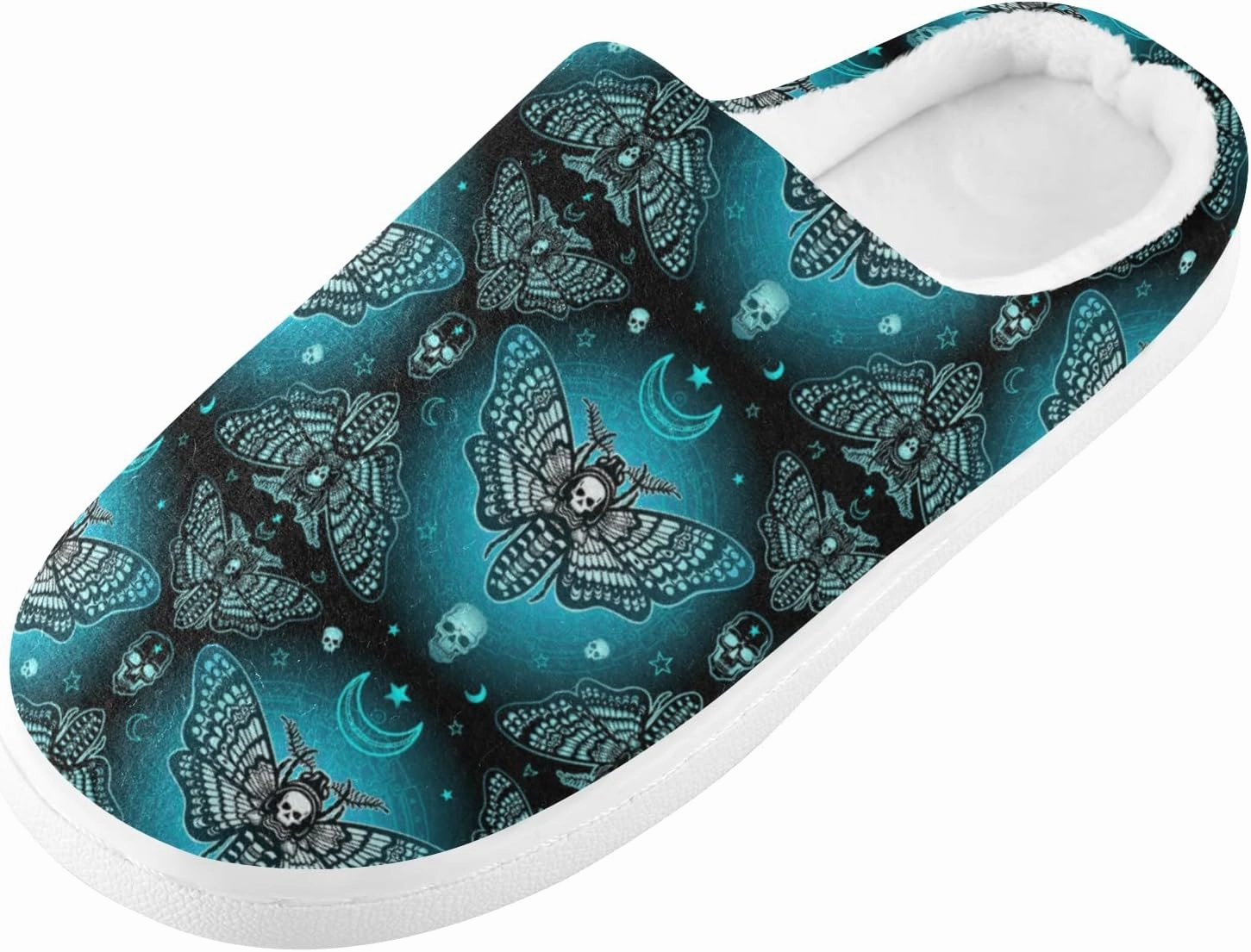 Unisex Memory Foam House Slippers Non-Skid Soft Warm Sole Coral Fleece Slip-on Closed Toe Hand Free Shoes for Bedroom Travel 6-17