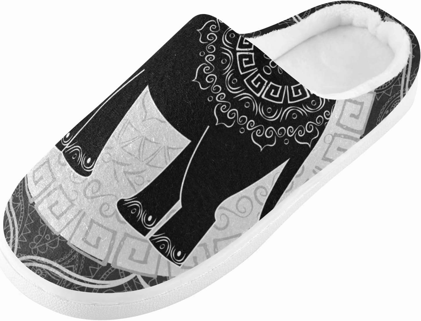 Unisex Memory Foam House Slippers Non-Skid Soft Warm Sole Coral Fleece Slip-on Closed Toe Hand Free Shoes for Bedroom Travel 6-17