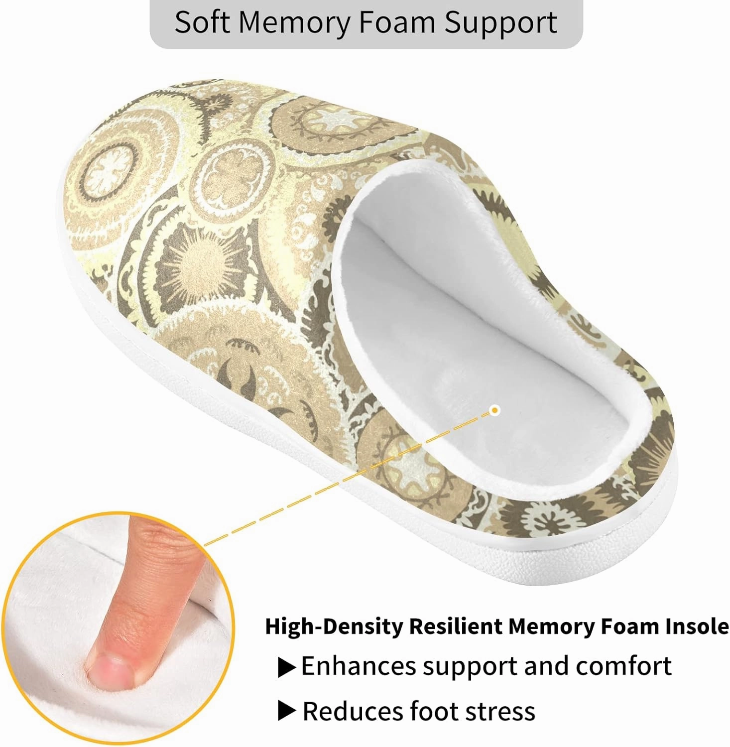 Unisex Memory Foam House Slippers Non-Skid Soft Warm Sole Coral Fleece Slip-on Closed Toe Hand Free Shoes for Bedroom Travel 6-17