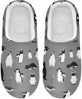 Unisex Memory Foam House Slippers Non-Skid Soft Warm Sole Coral Fleece Slip-on Closed Toe Hand Free Shoes for Bedroom Travel 6-17