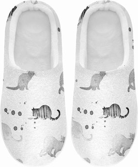 Unisex Memory Foam House Slippers Non-Skid Soft Warm Sole Coral Fleece Slip-on Closed Toe Hand Free Shoes for Bedroom Travel 6-17