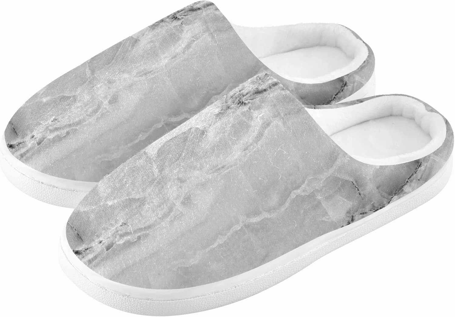 Unisex Memory Foam House Slippers Non-Skid Soft Warm Sole Coral Fleece Slip-on Closed Toe Hand Free Shoes for Bedroom Travel 6-17