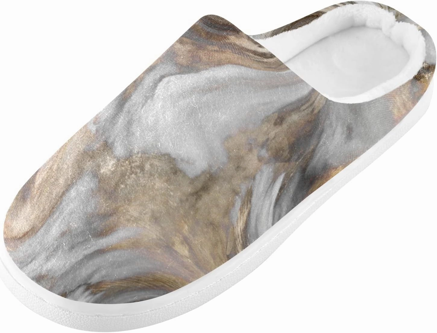 Unisex Memory Foam House Slippers Non-Skid Soft Warm Sole Coral Fleece Slip-on Closed Toe Hand Free Shoes for Bedroom Travel 6-17