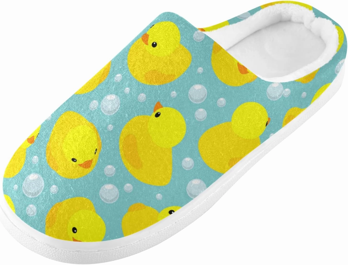 Unisex Memory Foam House Slippers Non-Skid Soft Warm Sole Coral Fleece Slip-on Closed Toe Hand Free Shoes for Bedroom Travel 6-17