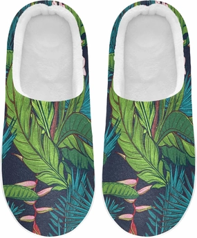Unisex Memory Foam House Slippers Non-Skid Soft Warm Sole Coral Fleece Slip-on Closed Toe Hand Free Shoes for Bedroom Travel 6-17